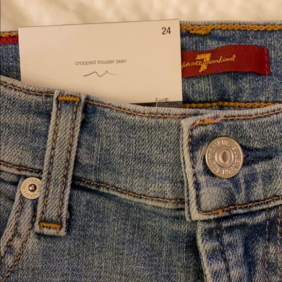 New 7 For All Mankind Cropped Alexa Side Stripe - Picture 5 of 7